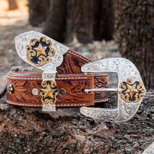 Pecos Custom Three Piece Buckle Set